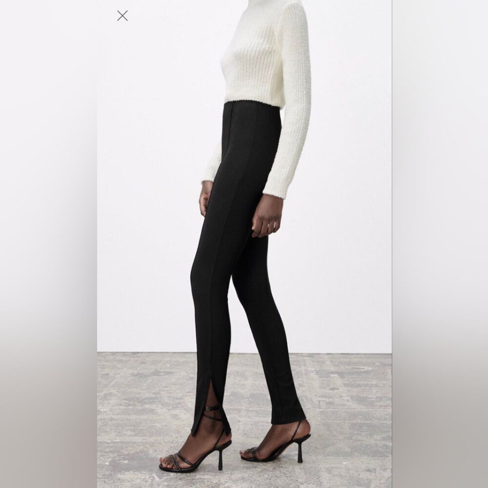ZARA High Rise Split Flare Leg Pants